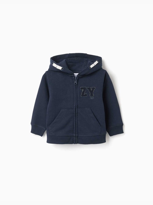 Sweat zippé avec broderie en bouclettes ZY - Kiabi
