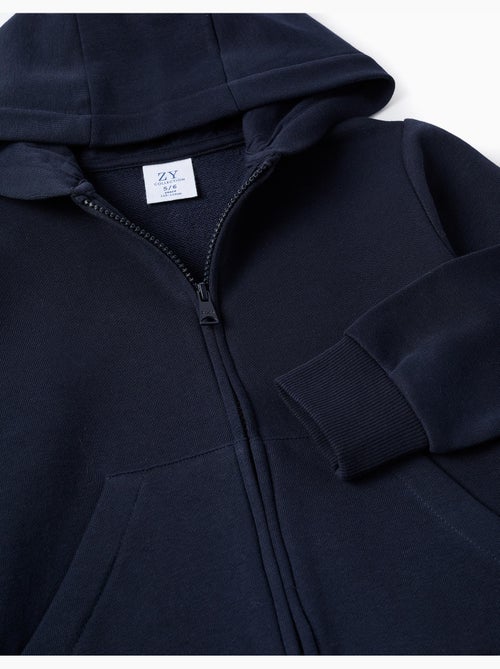 Sweat zippé avec capuche et poches - Kiabi