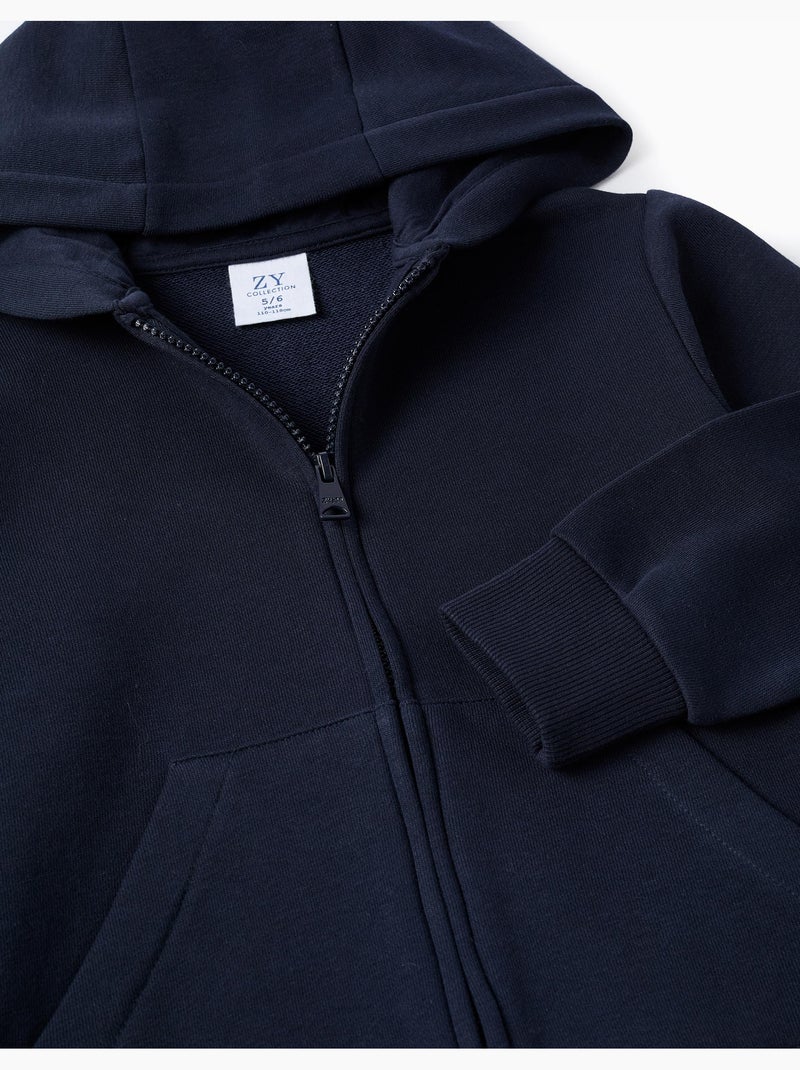 Sweat zippé avec capuche et poches Bleu foncé - Kiabi