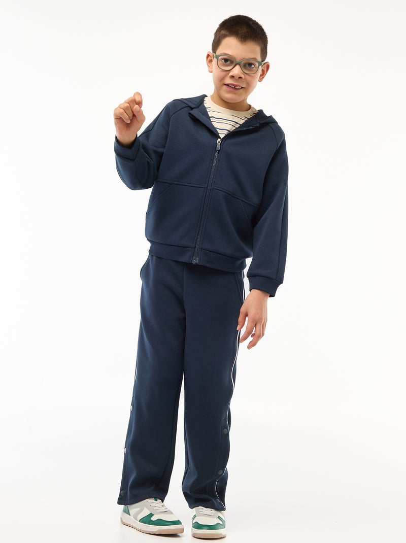 Sweat zippé avec col capuche - collection facile à enfiler Bleu - Kiabi