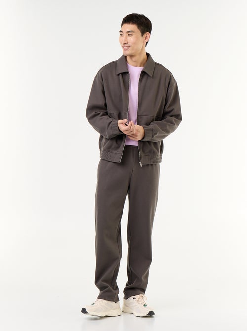 Sweat zippé avec col chemise - Kiabi