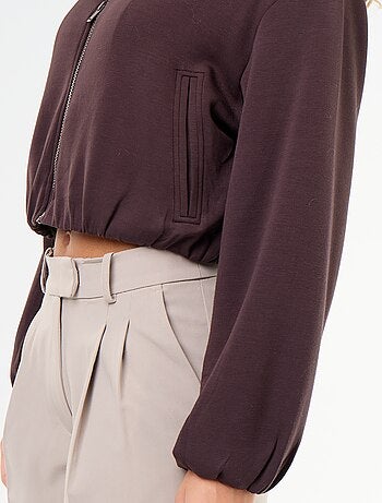 Sweat zippé avec col chemise