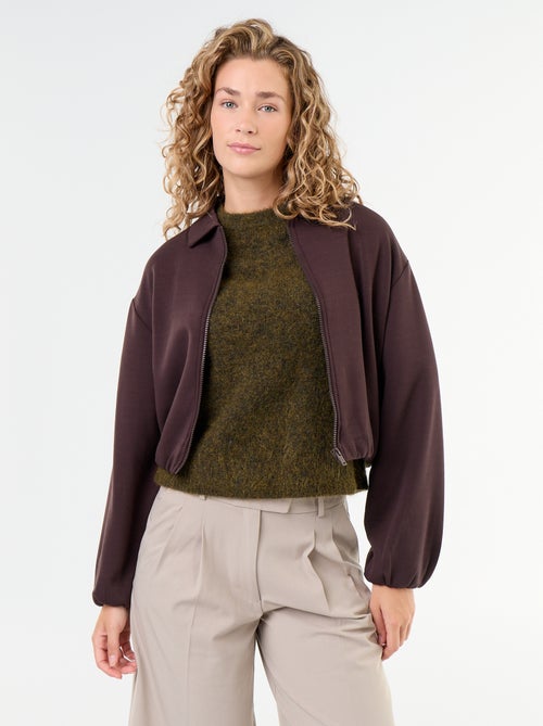 Sweat zippé avec col chemise - Kiabi Sweat zippé avec col chemise - Kiabi