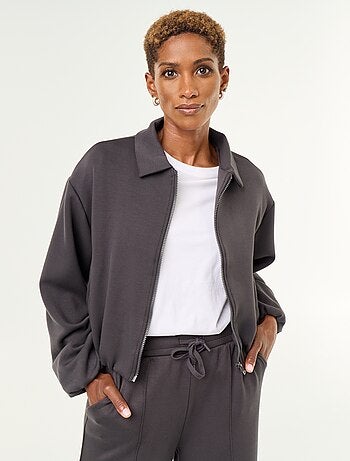 Sweat zippé avec col chemise
