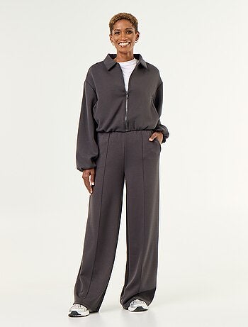 Sweat zippé avec col chemise