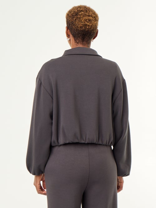 Sweat zippé avec col chemise - Kiabi Sweat zippé avec col chemise - Kiabi