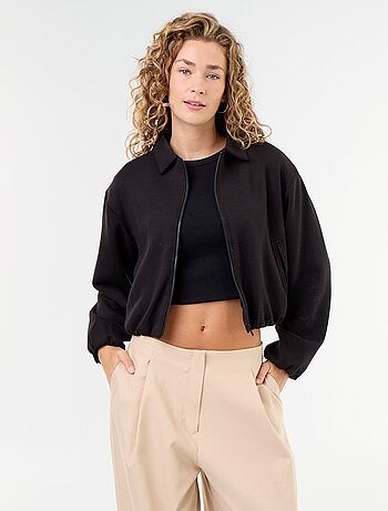 Sweat zippé avec col chemise