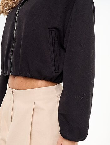 Sweat zippé avec col chemise