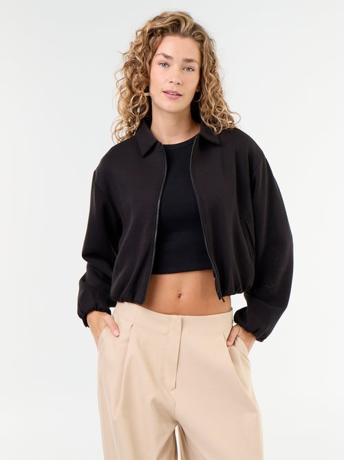 Sweat zippé avec col chemise - Kiabi Sweat zippé avec col chemise - Kiabi