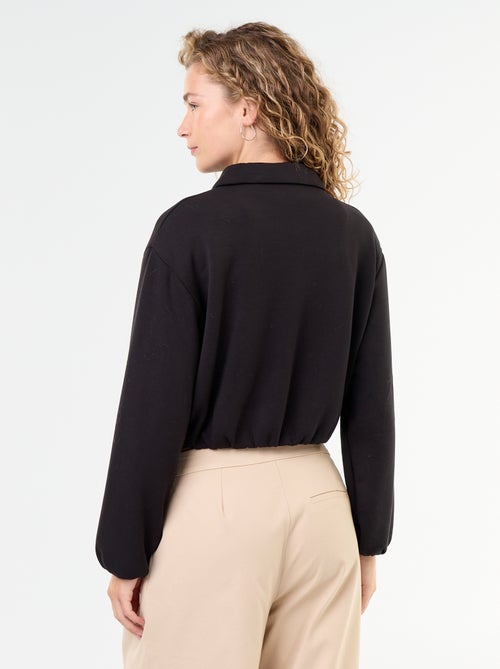 Sweat zippé avec col chemise - Kiabi Sweat zippé avec col chemise - Kiabi