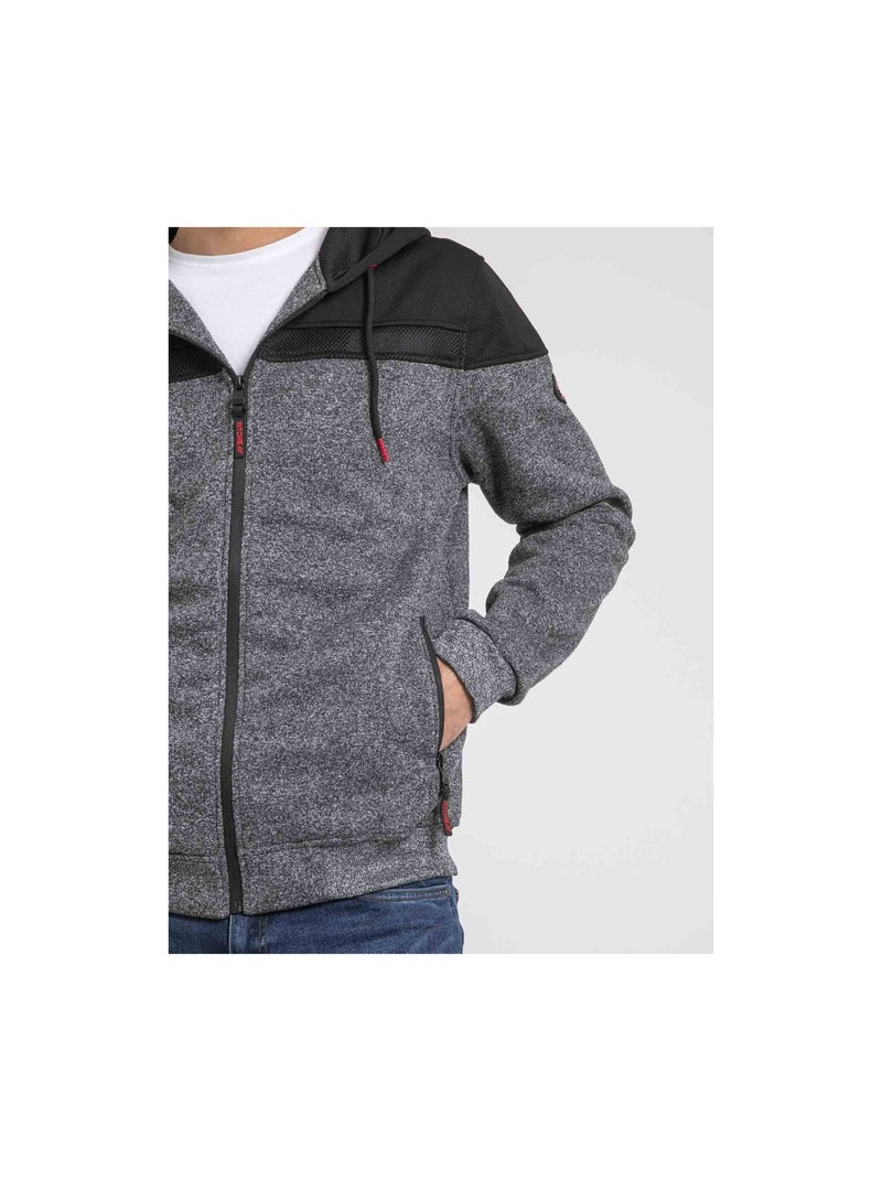 Sweat zippé capuche wildomax gris anthracite - Kiabi