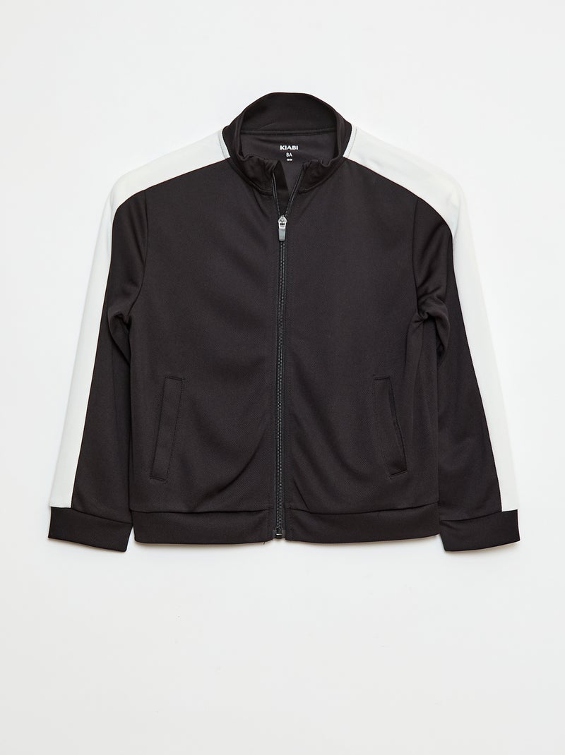 Sweat zippé col montant Noir - Kiabi