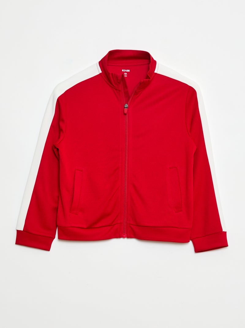 Sweat zippé col montant Rouge - Kiabi