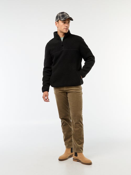 Sweat zippé col montant uni - Kiabi