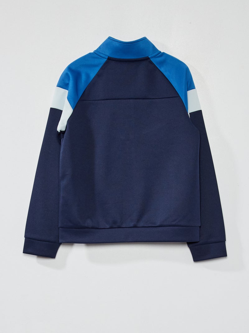 Sweat zippé color-block Bleu - Kiabi