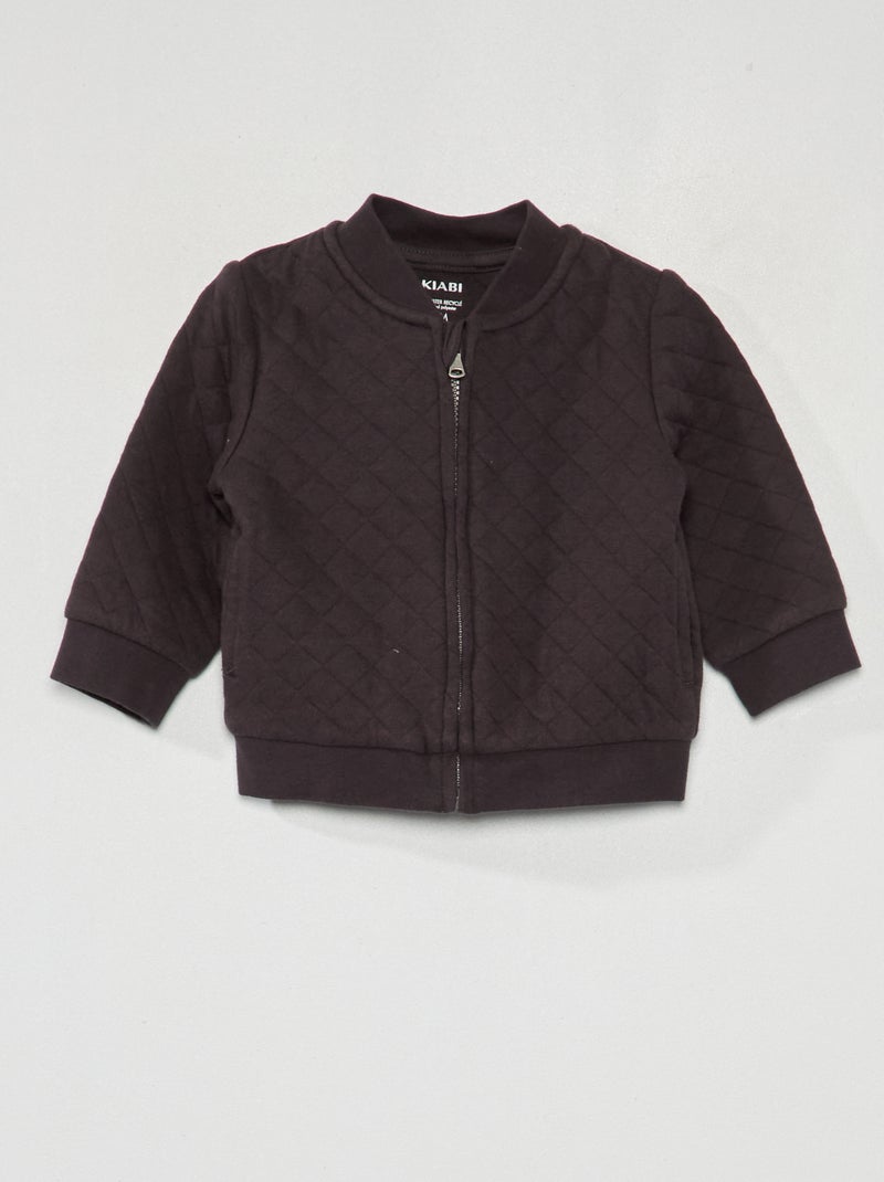 Sweat zippé effet matelassé Gris - Kiabi
