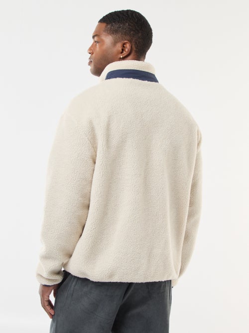 Sweat zippé effet moutonné - Kiabi