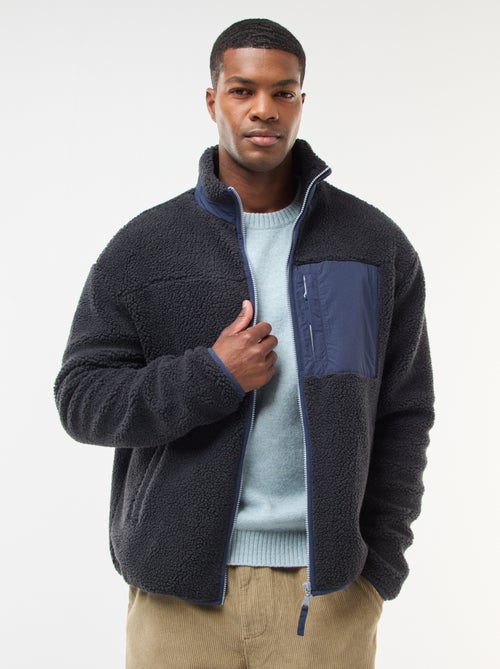 Sweat zippé effet moutonné - Kiabi