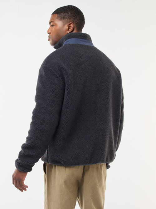 Sweat zippé effet moutonné - Kiabi