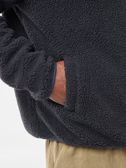 Sweat zippé effet moutonné - Kiabi