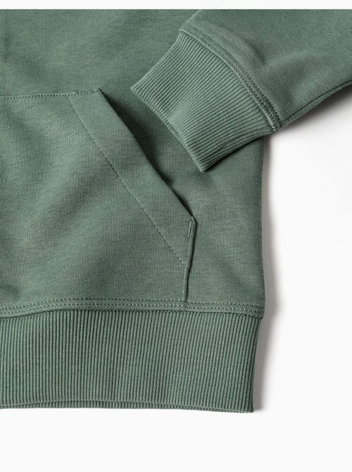 Sweat zippé en coton avec capuche et broderie en bouclettes ZY - Kiabi