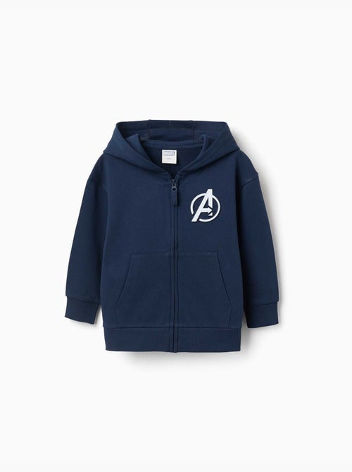 Sweat zippé en coton avec capuche et imprimés Avengers - Kiabi