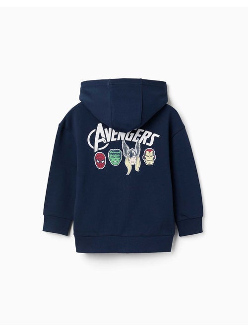 Sweat zippé en coton avec capuche et imprimés Avengers - Kiabi