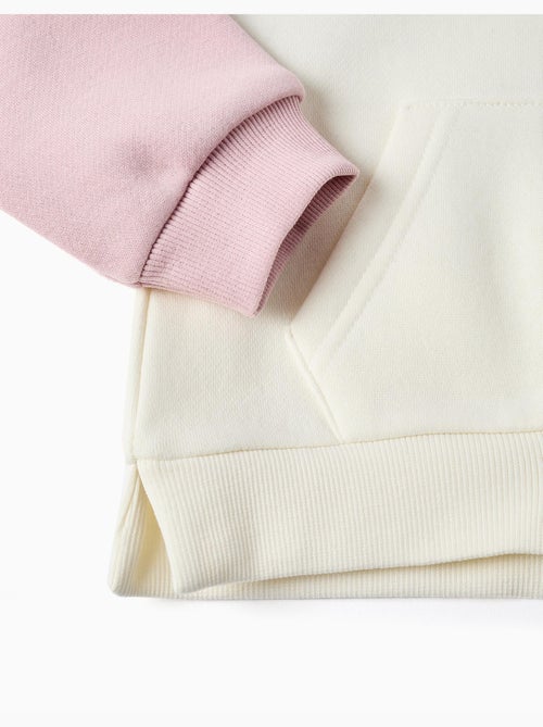 Sweat zippé en coton peigné à capuche avec imprimés cœurs - Kiabi