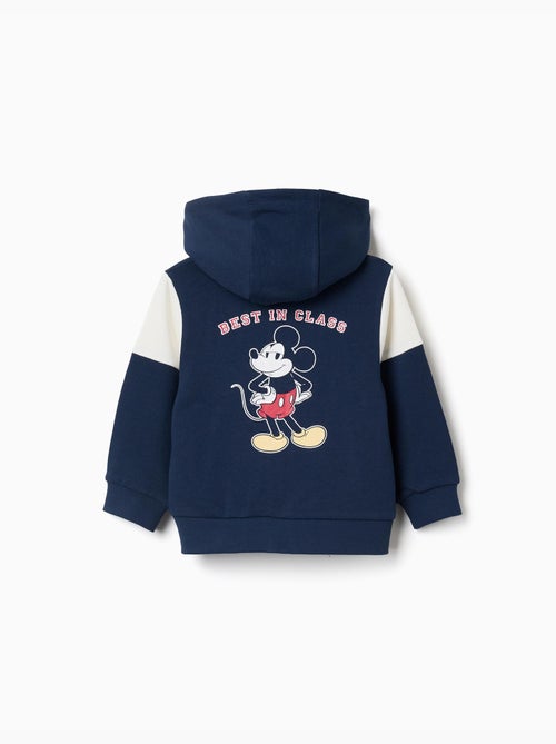 Sweat zippé en coton peigné à capuche et imprimés mickey - Kiabi