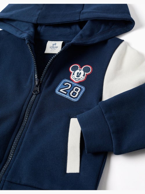 Sweat zippé en coton peigné à capuche et imprimés mickey - Kiabi
