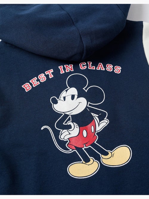 Sweat zippé en coton peigné à capuche et imprimés mickey - Kiabi