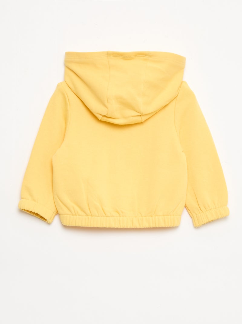 Sweat zippé en french terry Jaune - Kiabi