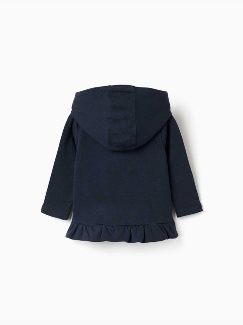Sweat zippé en molleton à capuche avec imprimé - Kiabi