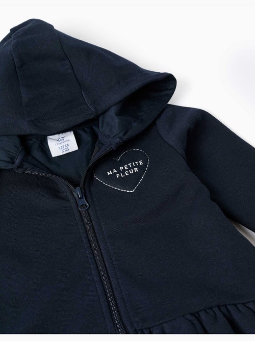 Sweat zippé en molleton à capuche avec imprimé - Kiabi