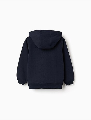Sweat zippé en molleton à capuche avec m brodé
