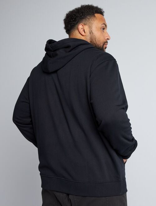 Sweat zippé molleton à capuche noir homme