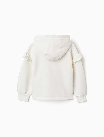 Sweat zippé en molleton avec capuche et doublure en coton peigné