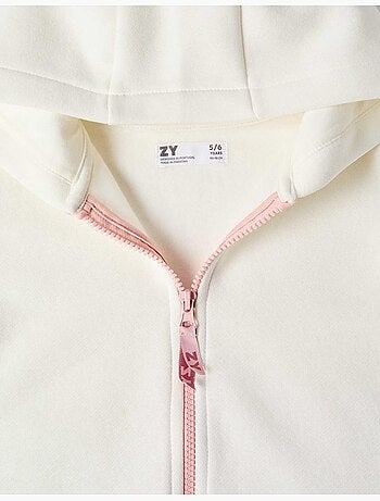 Sweat zippé en molleton avec capuche et doublure en coton peigné