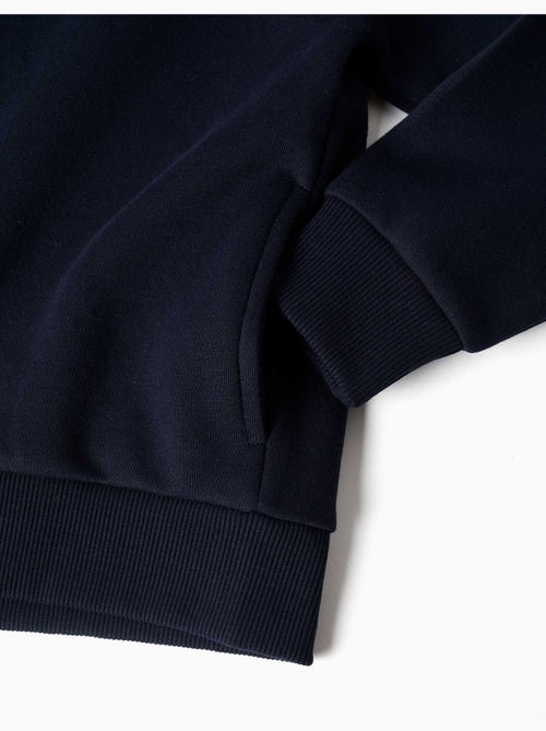 Sweat zippé en molleton avec capuche et doublure en coton peigné - Kiabi