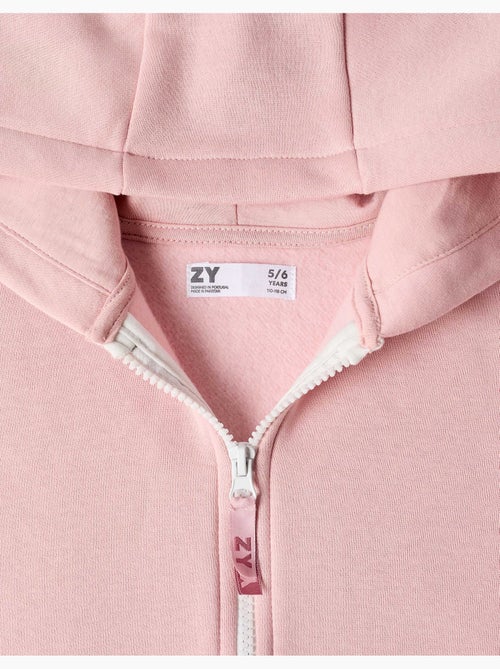 Sweat zippé en molleton avec capuche et doublure en coton peigné - Kiabi Sweat zippé en molleton avec capuche et doublure en coton peigné - Kiabi