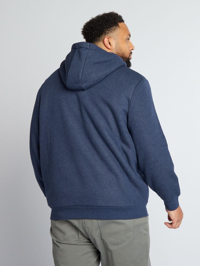 Sweat à Capuche Zippé Livergy Homme – Bleu, Taille S, Coton Et Polyester, Style Rétro