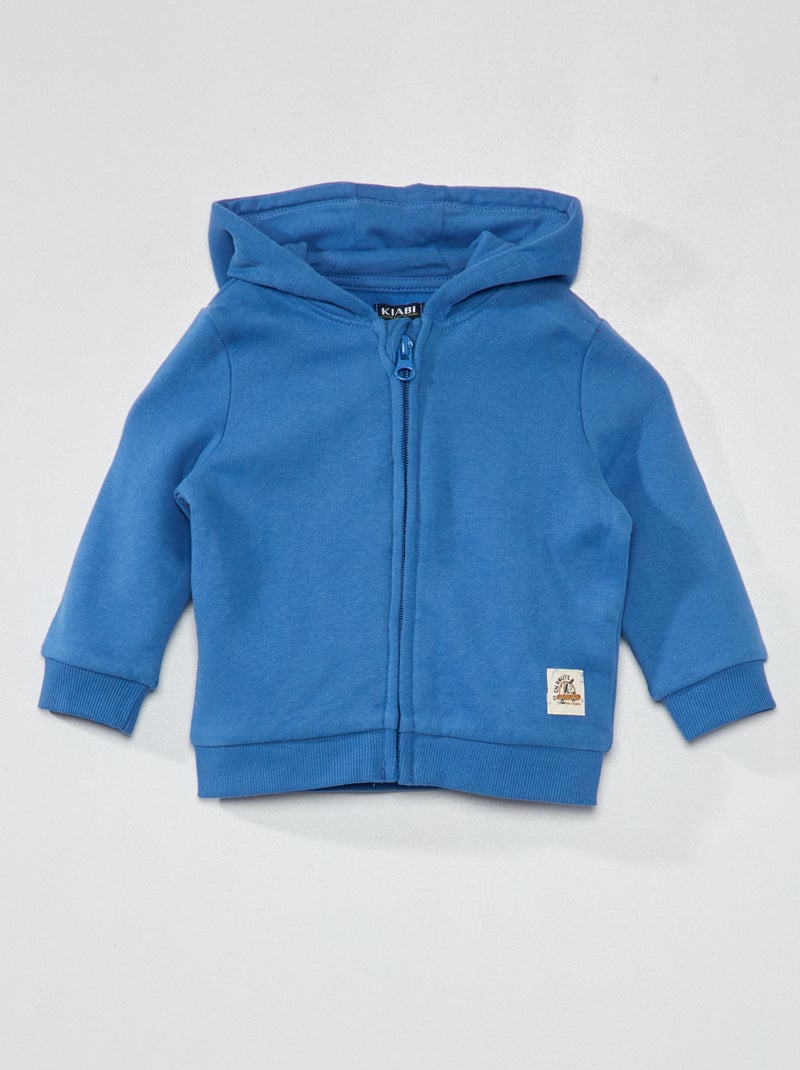 Sweat zippé en molleton Bleu - Kiabi
