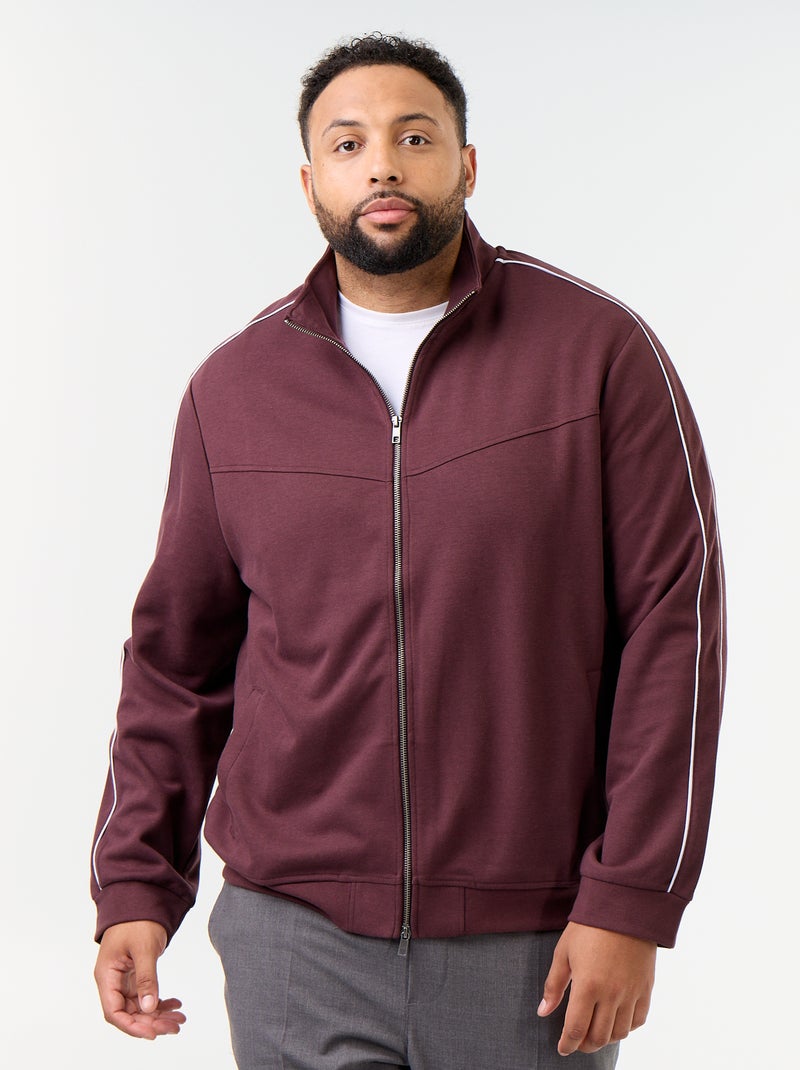 Sweat zippé en molleton léger Violet - Kiabi