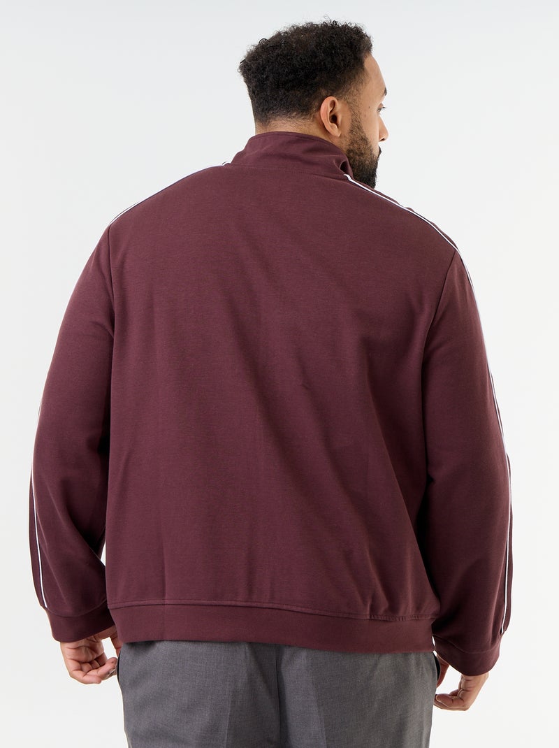 Sweat zippé en molleton léger Violet - Kiabi