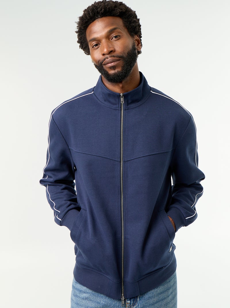 Sweat zippé en molleton Noir - Kiabi