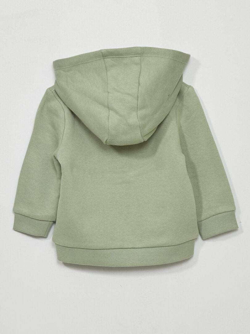 Sweat zippé en molleton Vert lichen - Kiabi