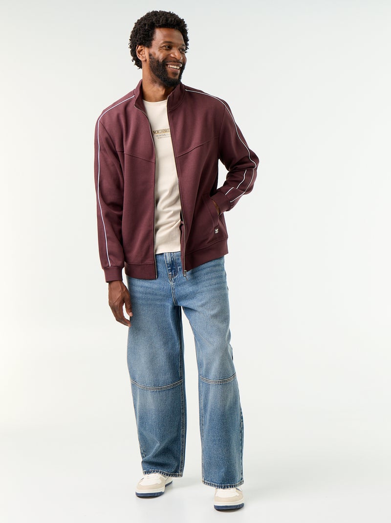 Sweat zippé en molleton Violet - Kiabi