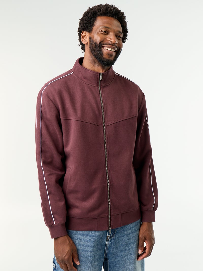 Sweat zippé en molleton Violet - Kiabi
