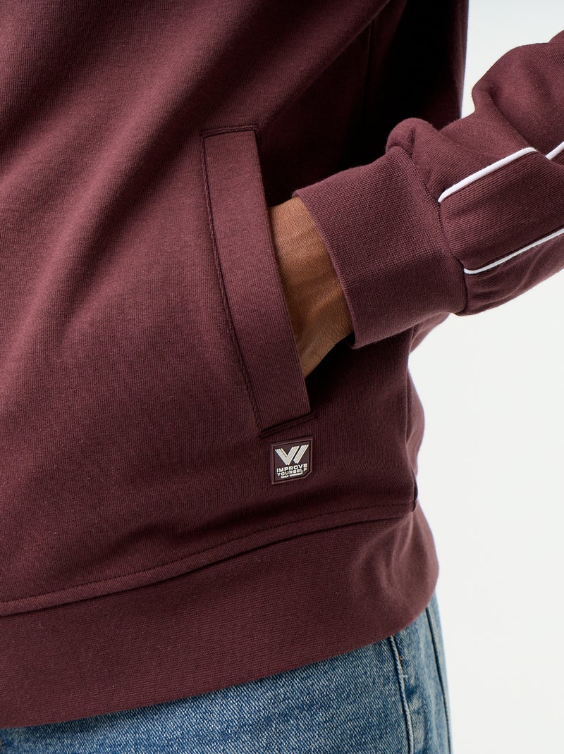 Sweat zippé en molleton Violet - Kiabi