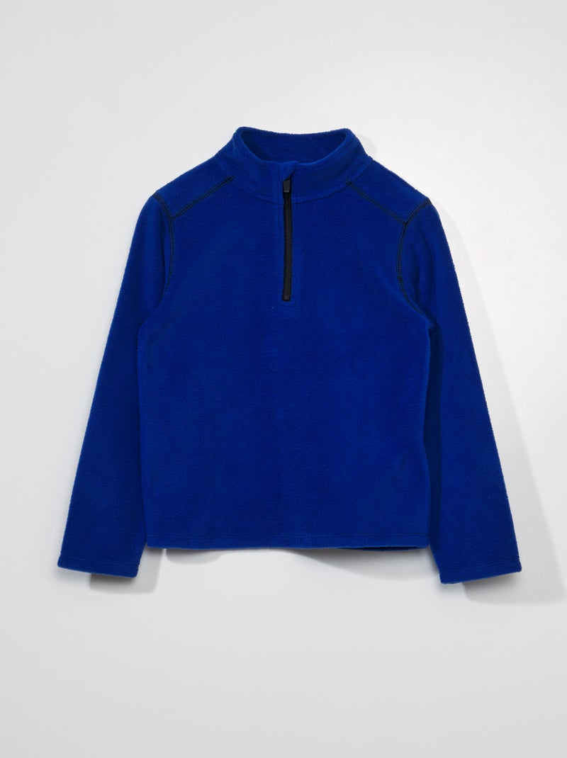 Sweat zippé en polaire bleu - Kiabi